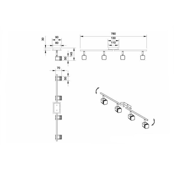 Nickel ceiling spotlight modern, Kolind, 4W, 3000K LED