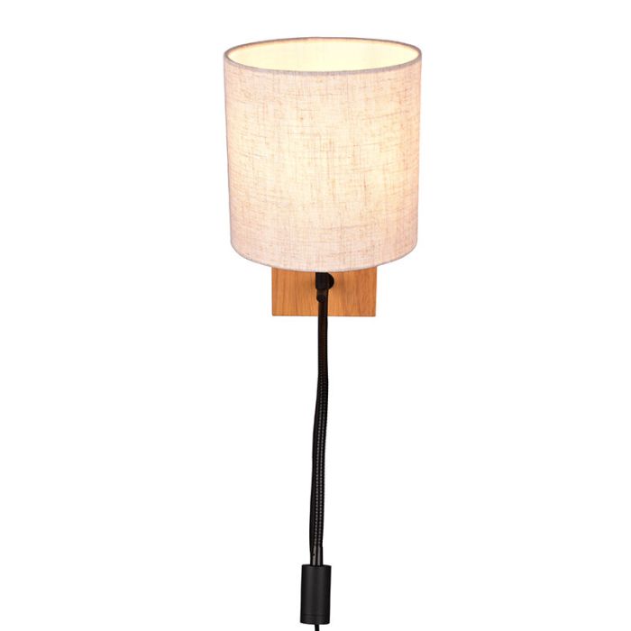 White wall light wood, Fransien, with switch
