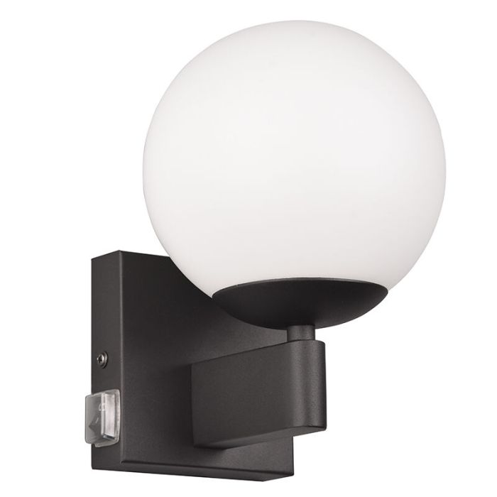 Black bathroom wall light modern, Eray, IP44