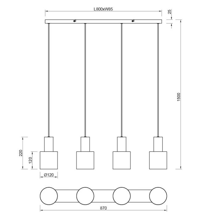 Taupe pendant light modern, Amila