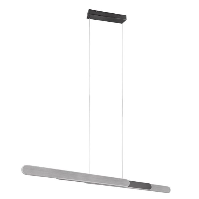 Silver pendant light design, Dwayn, 48W, warm to cold white adjustable LED, with touch dimmer