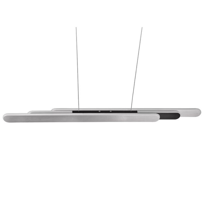 Silver pendant light design, Dwayn, 48W, warm to cold white adjustable LED, with touch dimmer