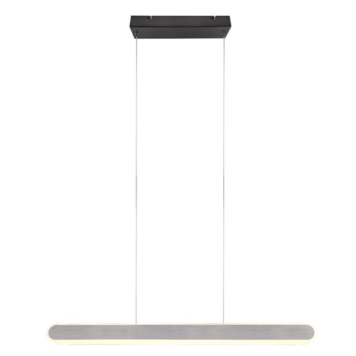 Silver pendant light design, Dwayn, 48W, warm to cold white adjustable LED, with touch dimmer