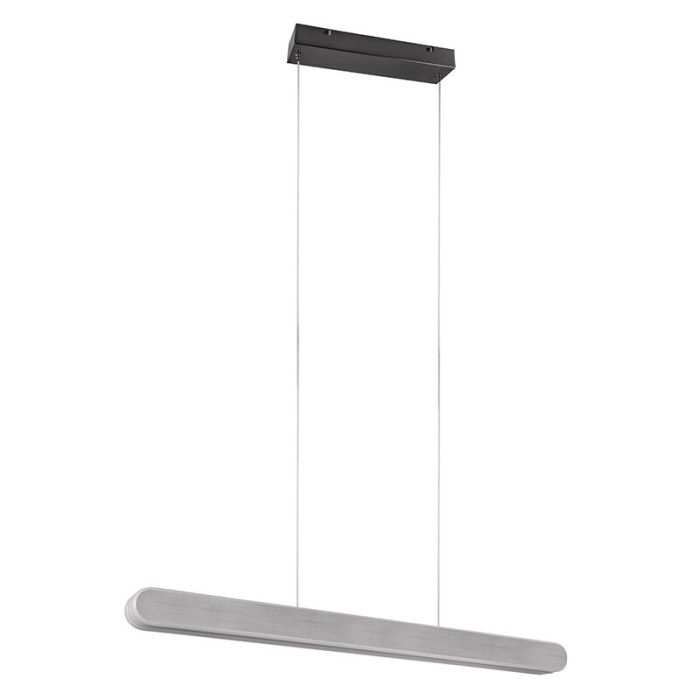 Silver pendant light design, Dwayn, 48W, warm to cold white adjustable LED, with touch dimmer