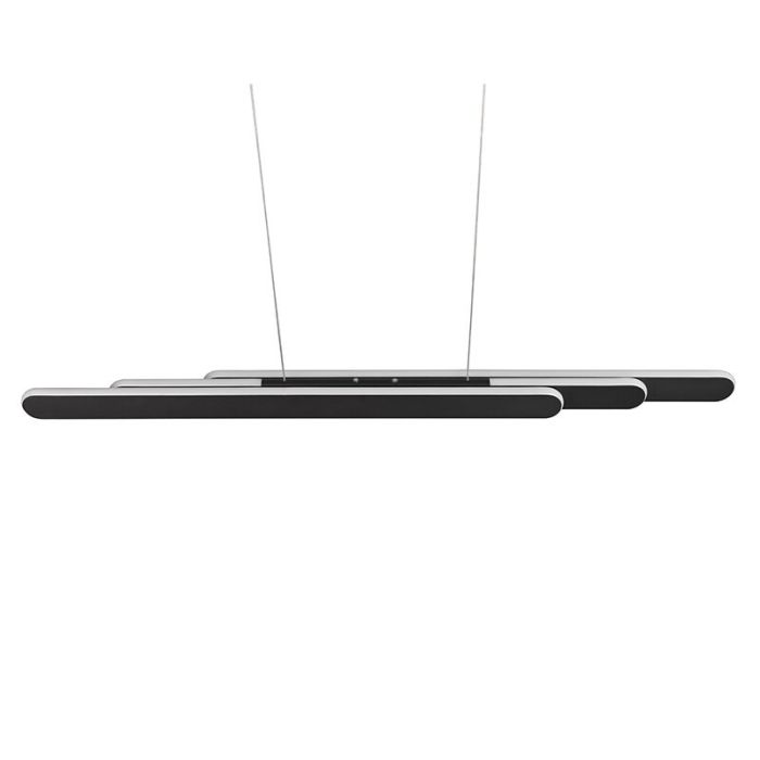 Black pendant light design, Dwayn, 48W, warm to cold white adjustable LED, with touch dimmer