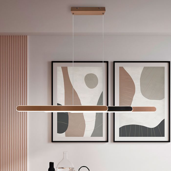 Brass pendant light design, Dwayn, 48W, warm to cold white adjustable LED, with touch dimmer