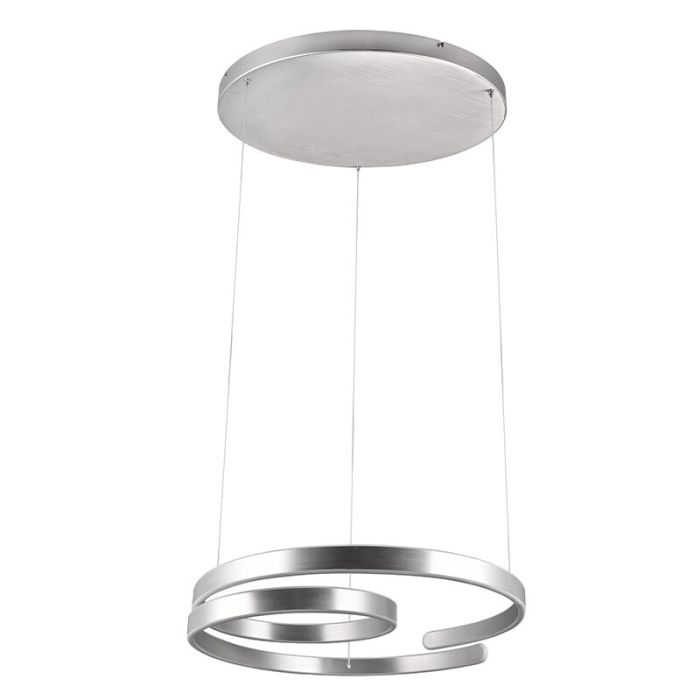 Nickel pendant light design, Ewout, 68W, 3000K LED, 3-step dimmable