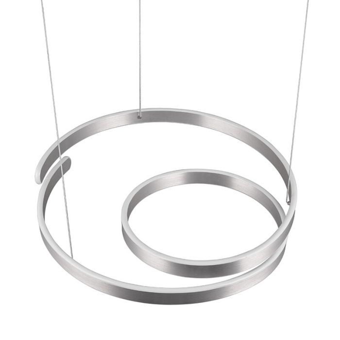 Nickel pendant light design, Ewout, 68W, 3000K LED, 3-step dimmable