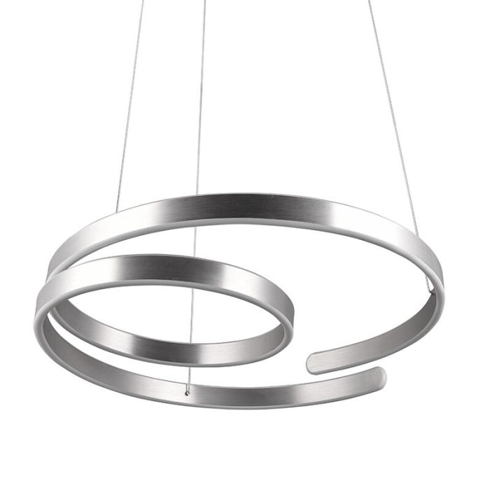 Nickel pendant light design, Ewout, 68W, 3000K LED, 3-step dimmable