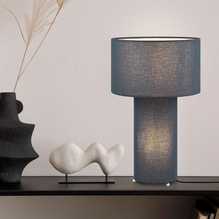 Blue table lamp fabric, Denilson