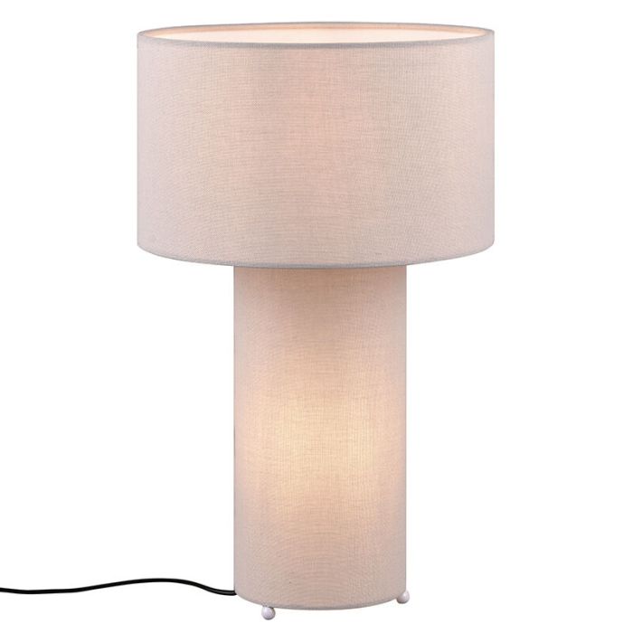Grey table lamp fabric, Denilson, with switch