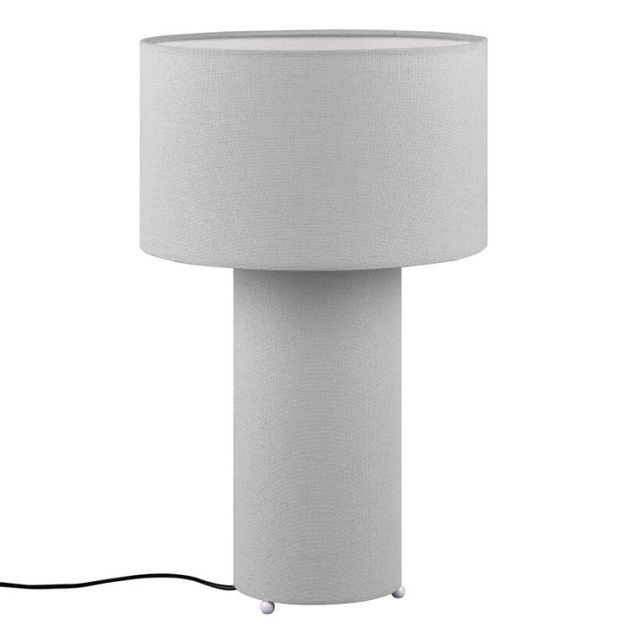 Grey table lamp fabric, Denilson, with switch