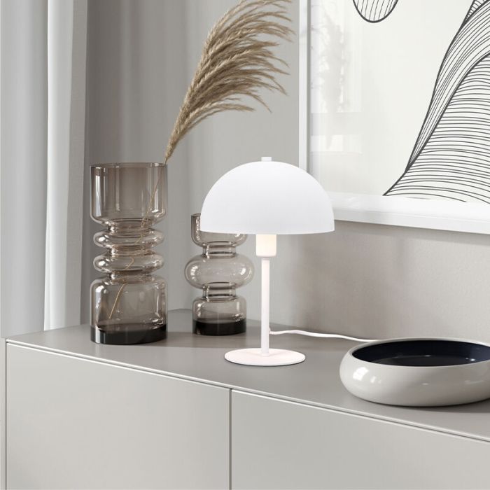 White table lamp modern, Fransisca, with switch