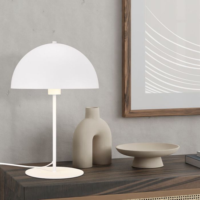 White table lamp modern, Fransisca, with switch