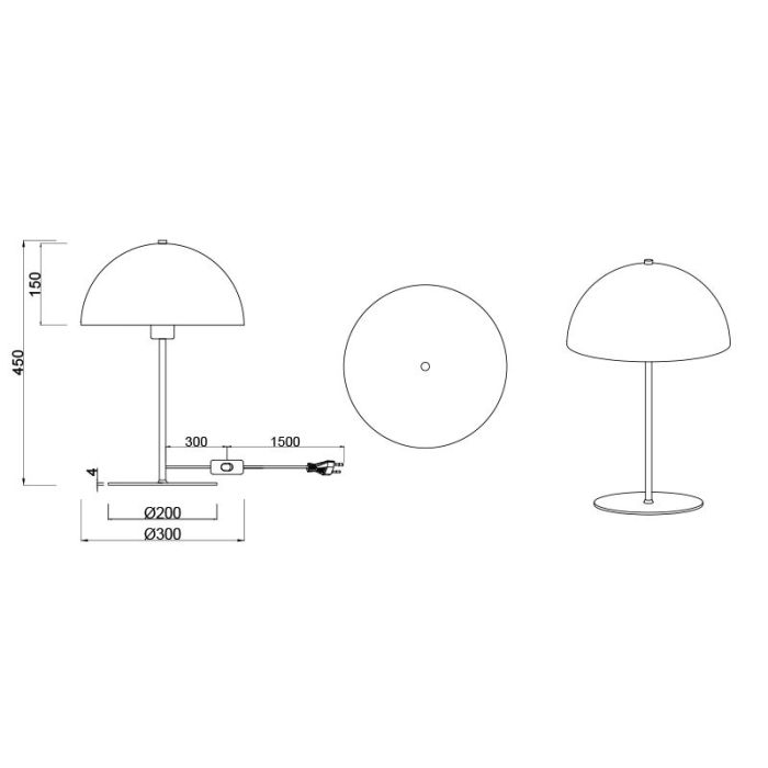 White table lamp modern, Fransisca, with switch