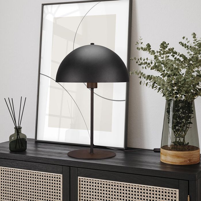 Black table lamp modern, Fransisca, with switch