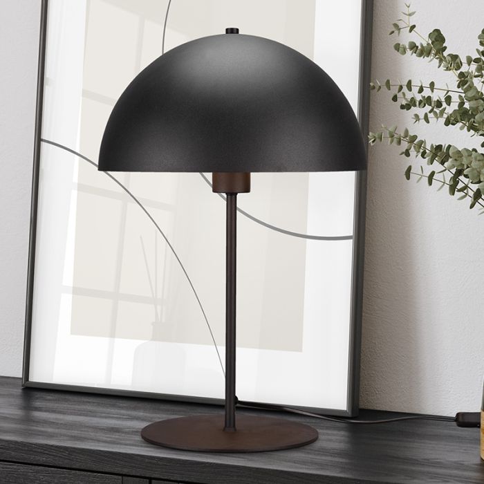 Black table lamp modern, Fransisca, with switch