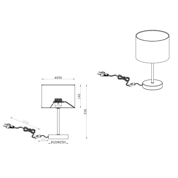 Beige table lamp modern, Ercan