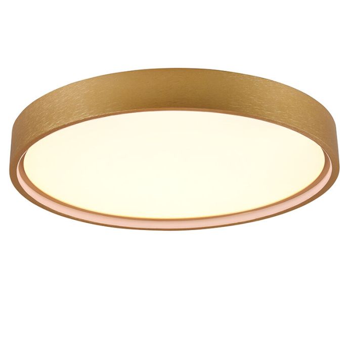 Brass flush ceiling light modern, Destin, 29W, warm to cold white adjustable LED