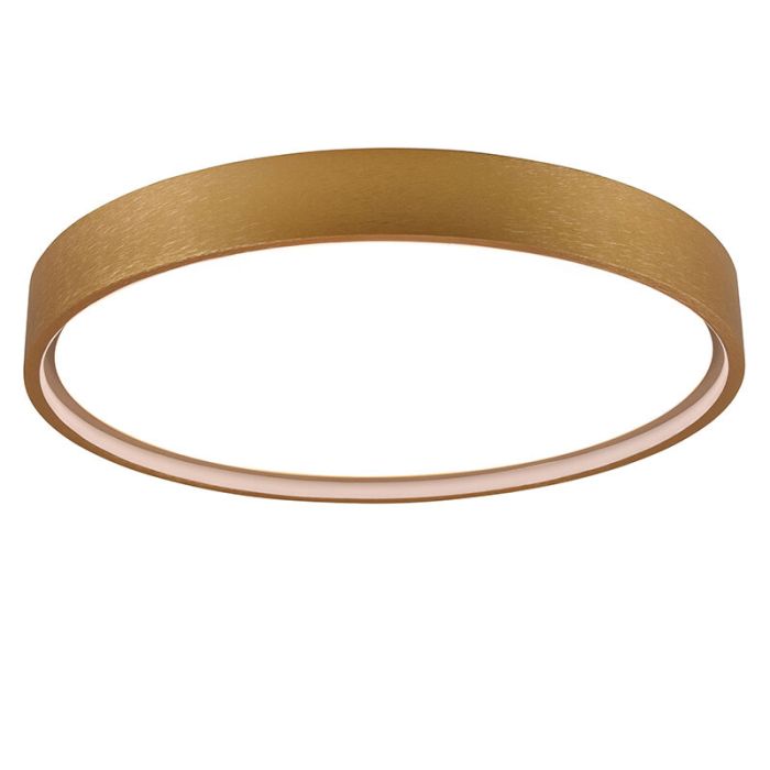 Brass flush ceiling light modern, Destin, 29W, warm to cold white adjustable LED