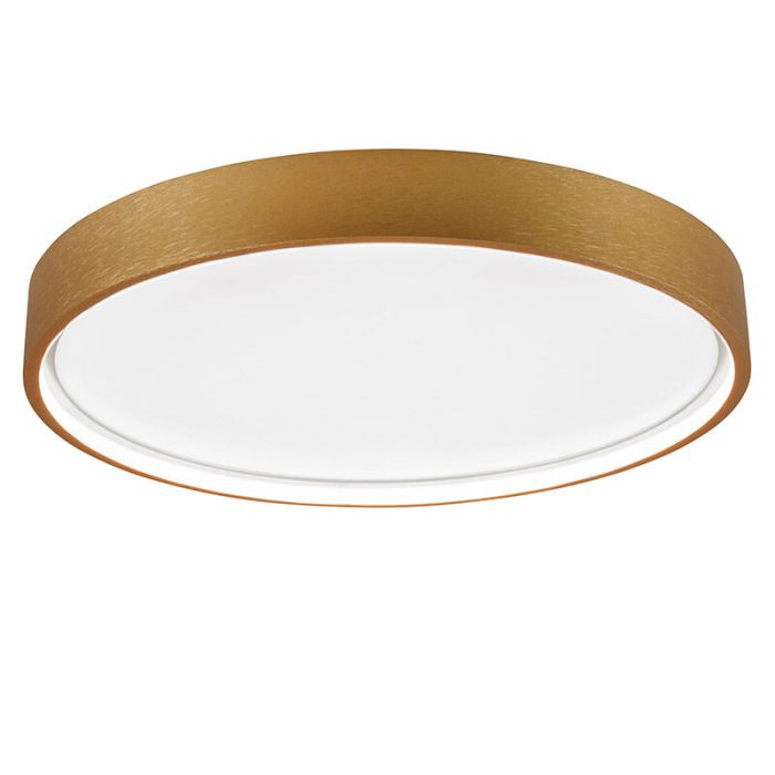 Brass flush ceiling light modern, Destin, 29W, warm to cold white adjustable LED