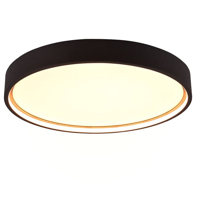 Black flush ceiling light modern, Destin, 29W, warm to cold white adjustable LED