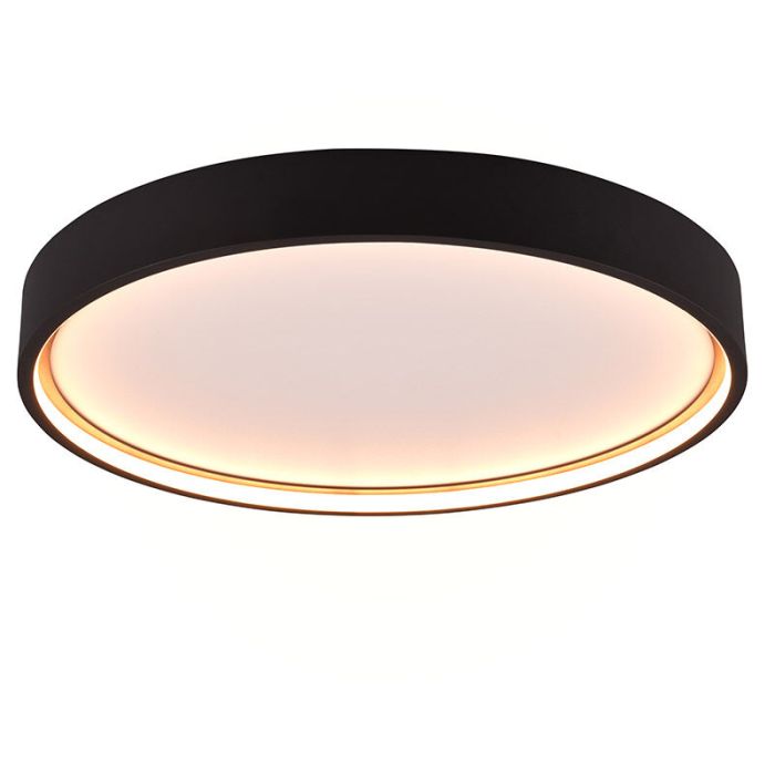 Black flush ceiling light modern, Destin, 29W, warm to cold white adjustable LED