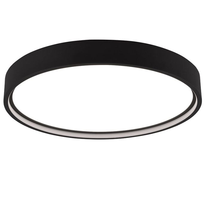 Black flush ceiling light modern, Destin, 29W, warm to cold white adjustable LED
