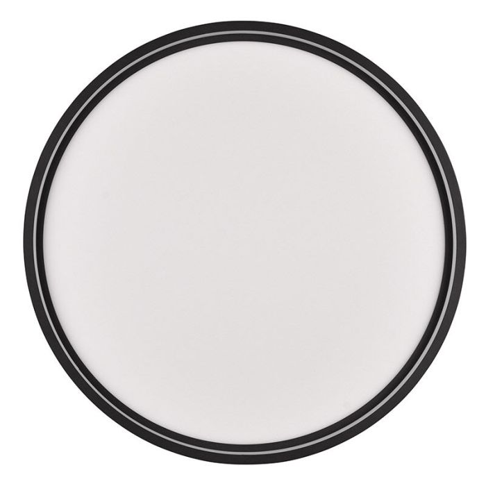 Black flush ceiling light modern, Destin, 29W, warm to cold white adjustable LED