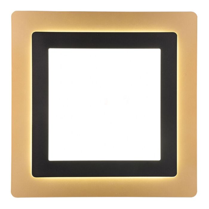 Golden flush ceiling light modern, Frans, 46W, warm to cold white adjustable LED, with remote control