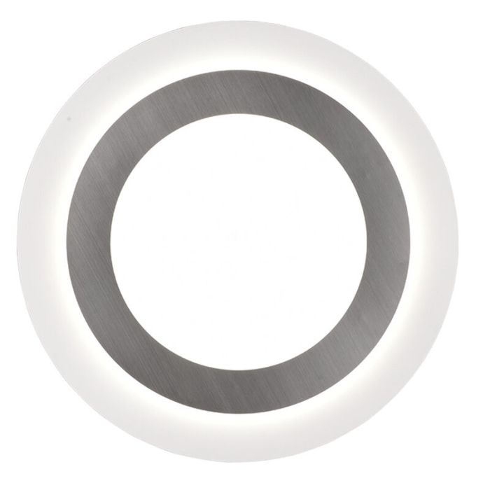 Nickel flush ceiling light modern, Frans, 42W, warm to cold white adjustable LED, with remote control