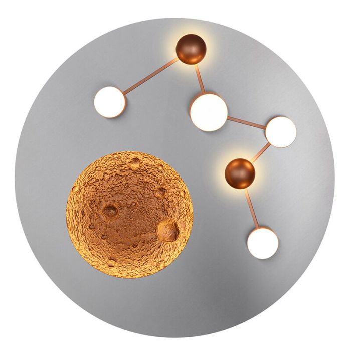 Silver flush ceiling light modern, Gilberto, 42W, warm to cold white adjustable LED, 3-step dimmable
