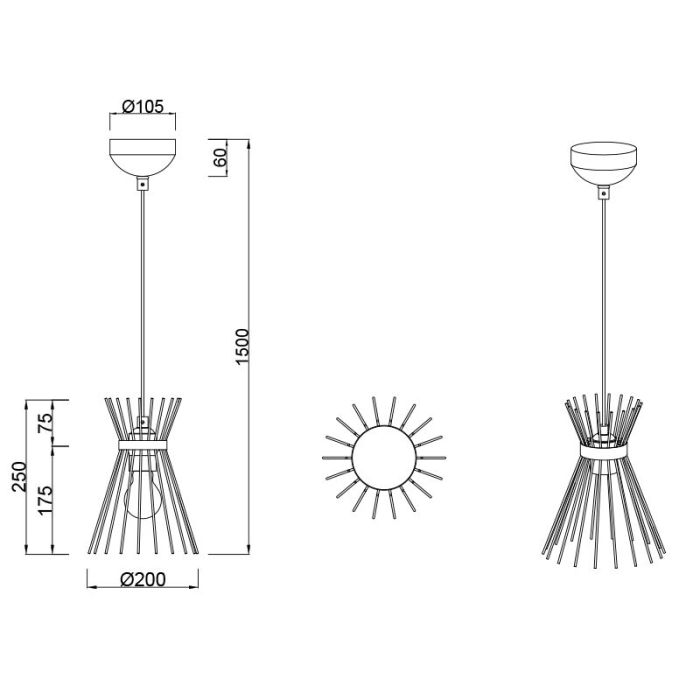 Black pendant light industrial, Fransiscus