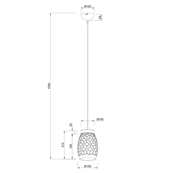Black pendant light modern, Delana