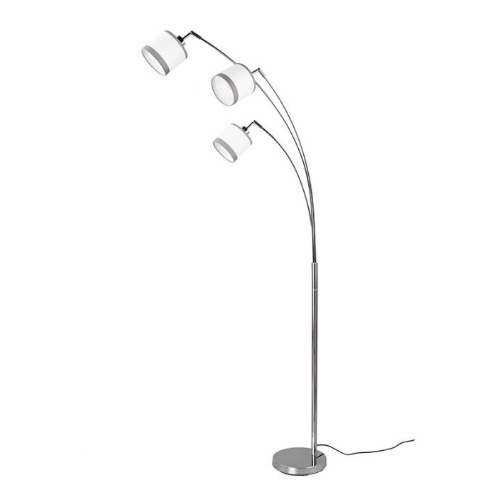 White arc floor lamp modern, Denley, with switch