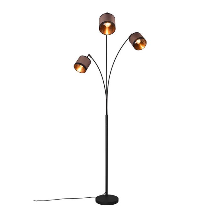 Taupe arc floor lamp modern, Denley, with switch