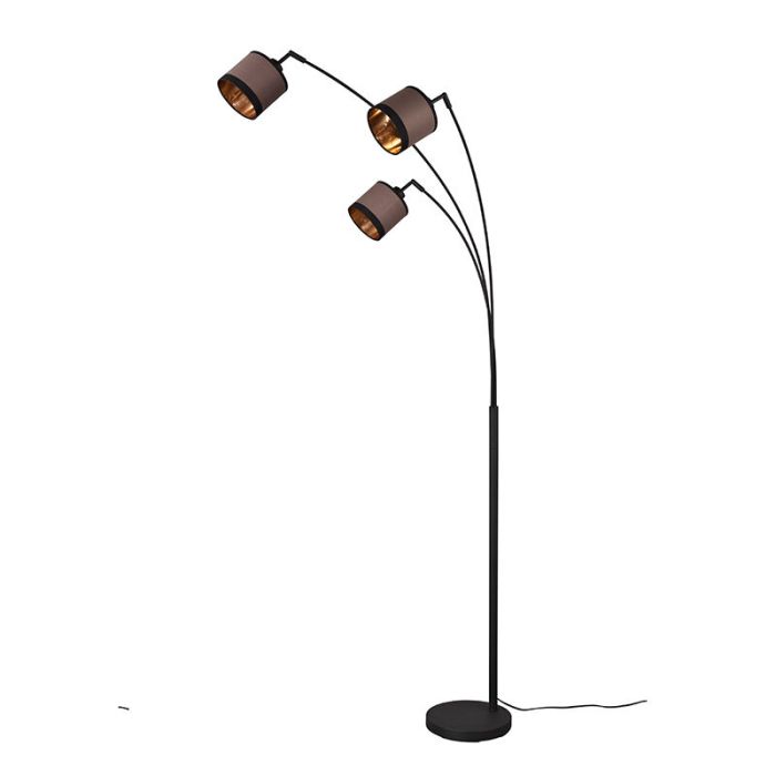 Taupe arc floor lamp modern, Denley, with switch