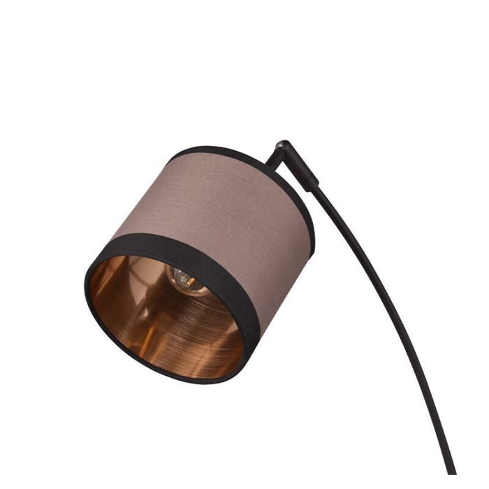 Taupe arc floor lamp modern, Denley, with switch