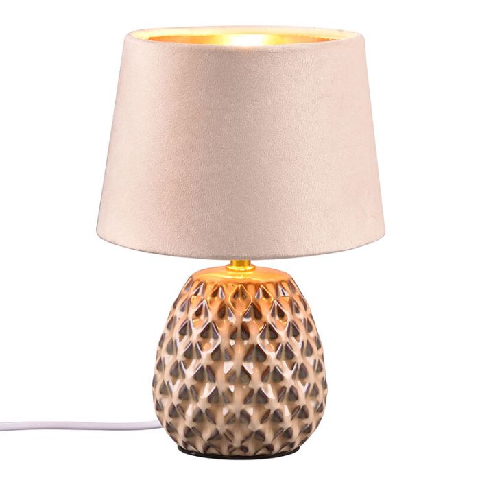 Ceramic table lamp beige, Anderson, with switch