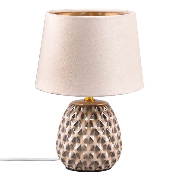 Ceramic table lamp beige, Anderson, with switch