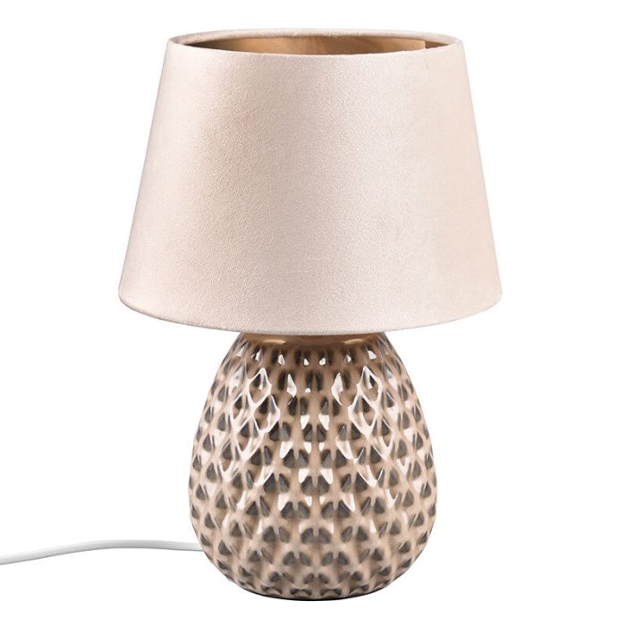 Ceramic table lamp beige, Anderson, with switch