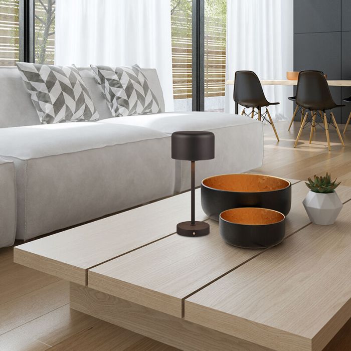 Black table lamp modern, Dustin, 1,5W, 3000K LED, with touch dimmer