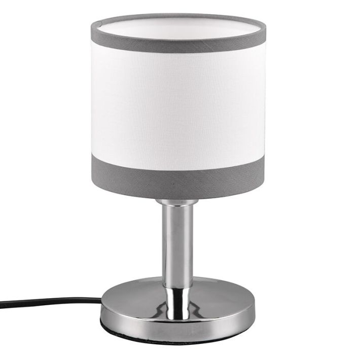 White table lamp modern, Denley, with switch