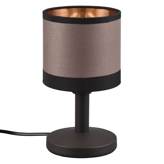 Taupe table lamp modern, Denley, with switch