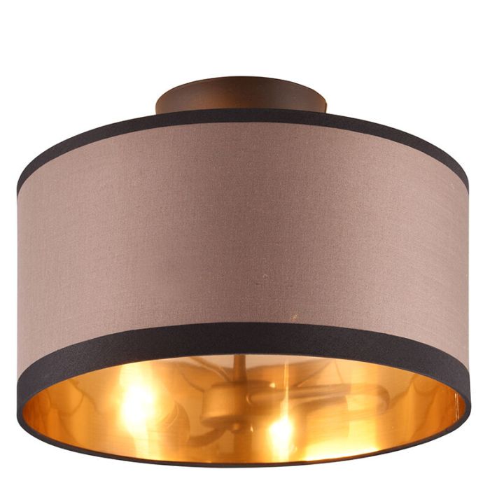Taupe flush ceiling light modern, Denley