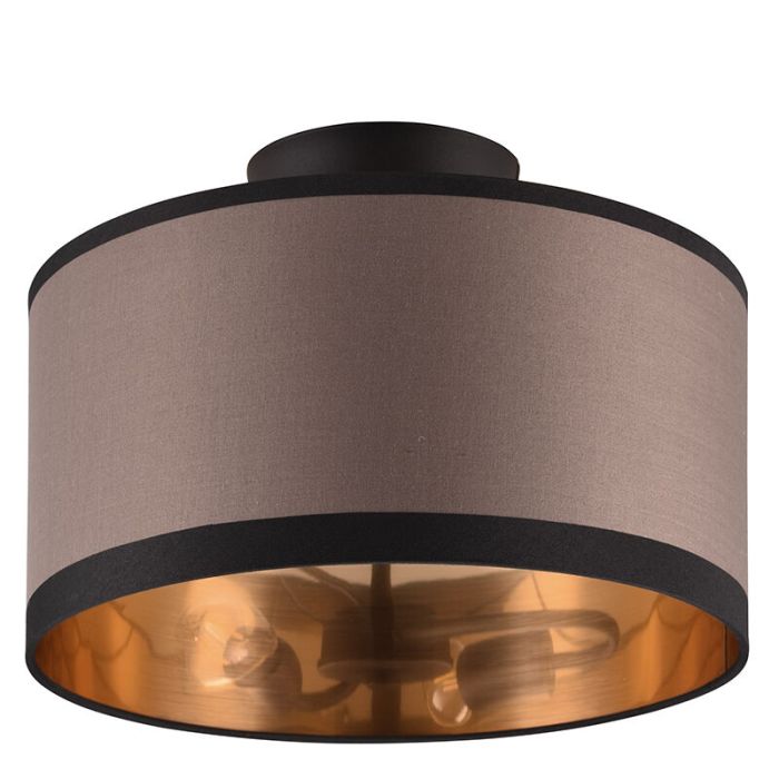 Taupe flush ceiling light modern, Denley