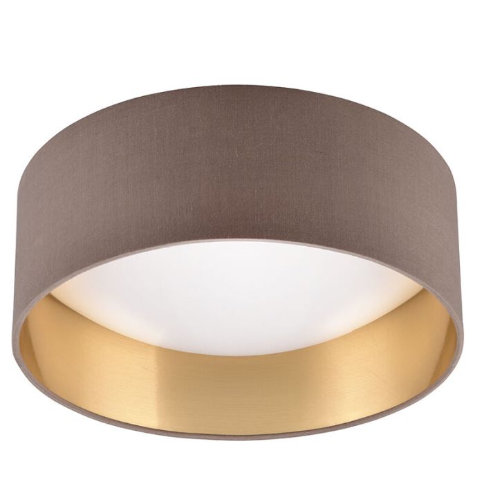 Taupe flush ceiling light modern, Erdi, 12W, 3000K LED
