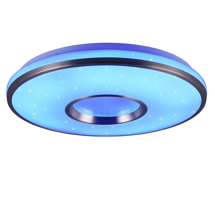 White flush ceiling light plastic, Franz, 21W, RGBW LED, with remote control