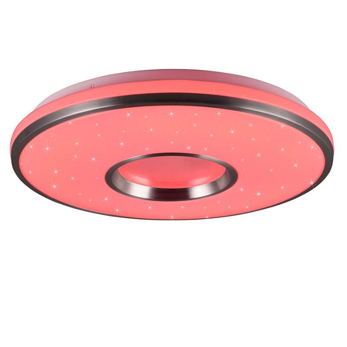 White flush ceiling light plastic, Franz, 21W, RGBW LED, with remote control