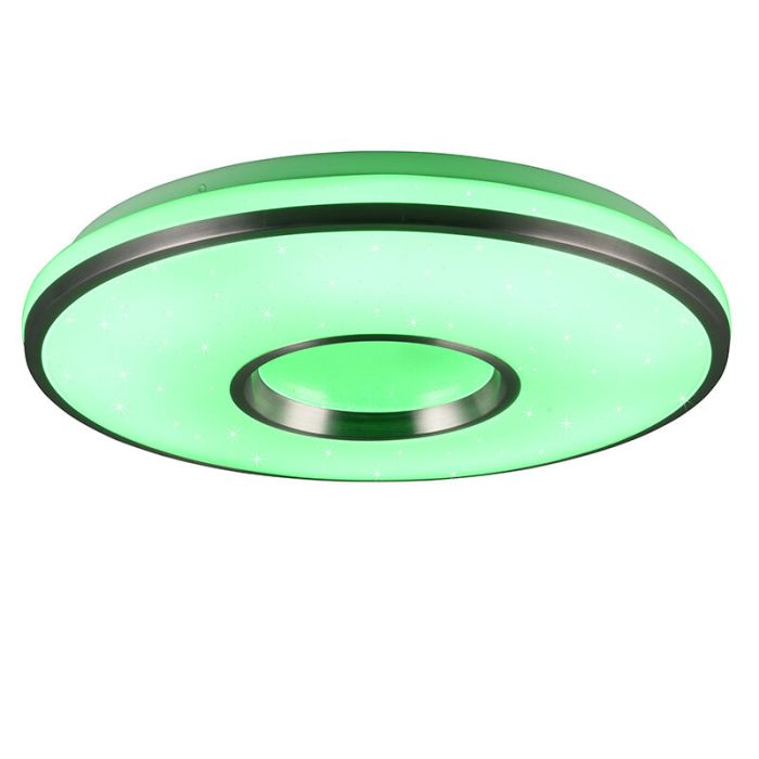 White flush ceiling light plastic, Franz, 21W, RGBW LED, with remote control